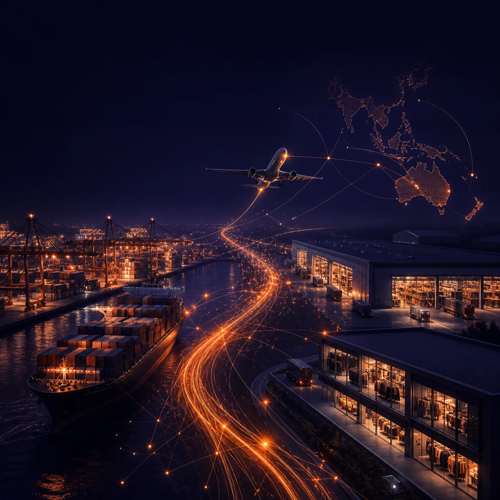 Connected Asia-Pacific trade corridor
