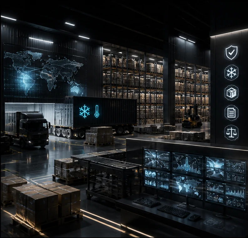 A secure modern warehouse prepared for cross-border fulfilment